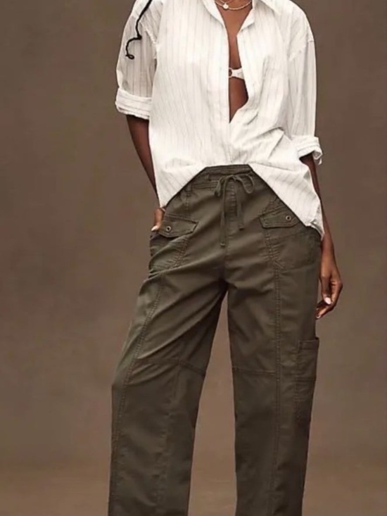 Pilcro Pants - Pilcro Anthropologie Utility Cargo Pants in Olive Green